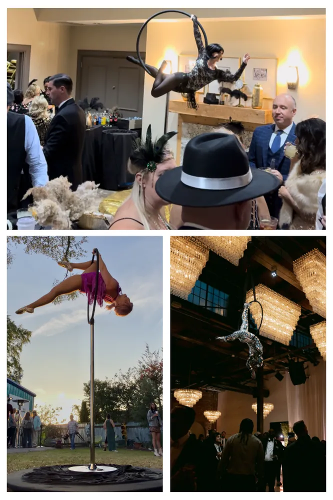 Lollipop lyra: freestanding aerial hoop performances indoors and outdoors